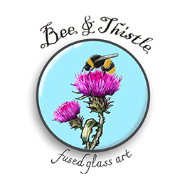 Bee and Thistle Glass Art